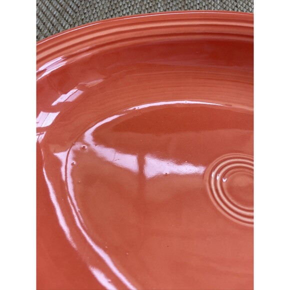 Fiestaware  HLC USA  Red Orange 12 ” Oval Platter - Picture 4 of 7